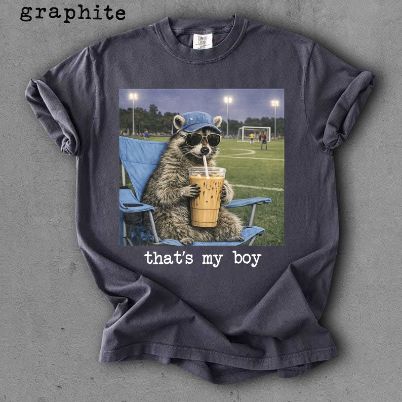 Thats My Boy Shirt, Funny Raccoon Soccer Shirt