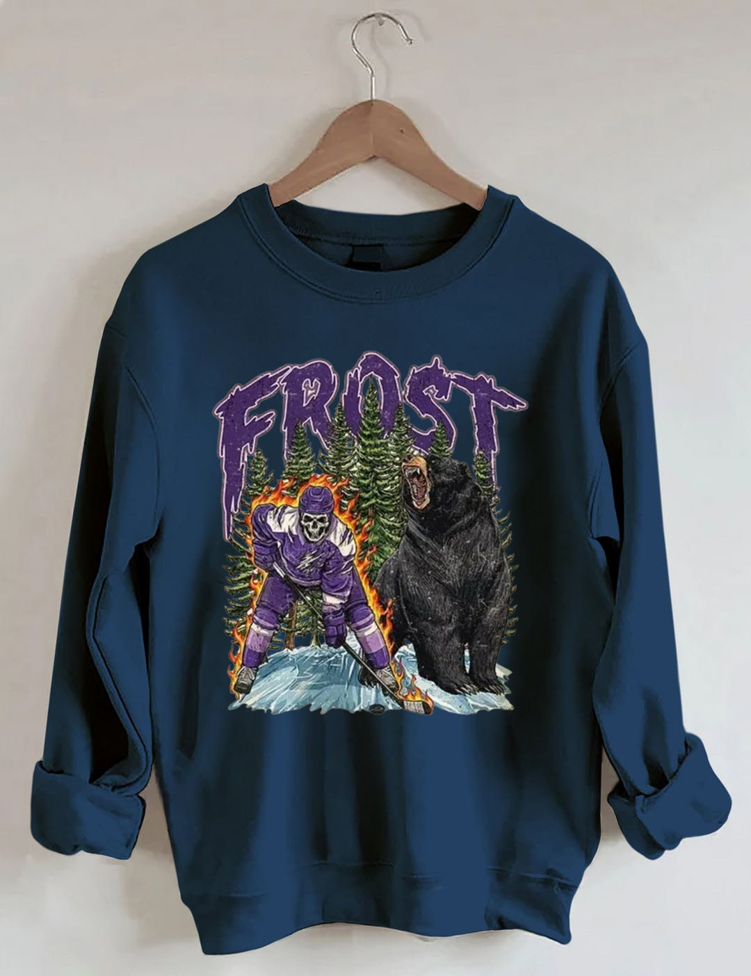 Minnesota Forst Women Hockey Skull Vintage Sweatshirt