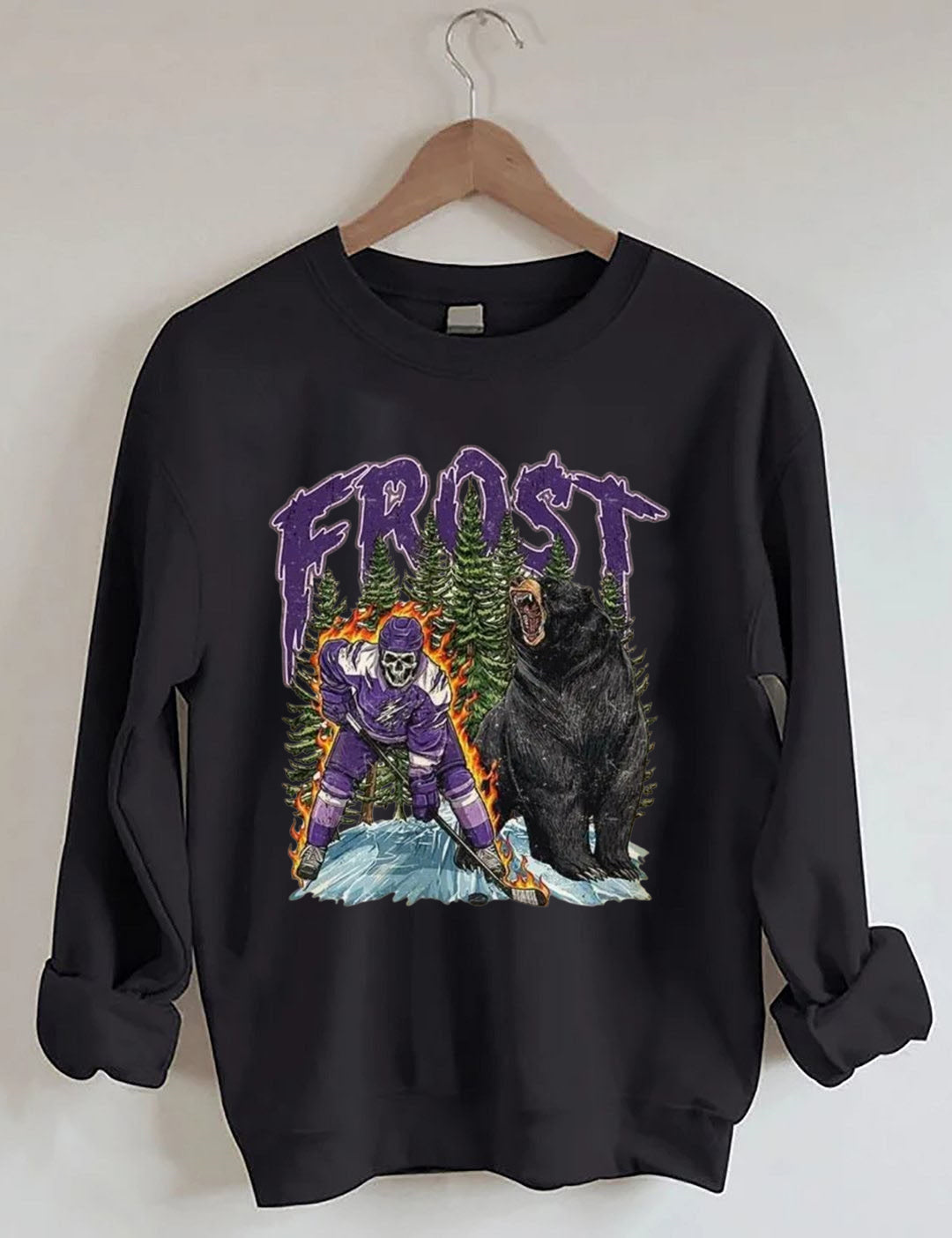 Minnesota Forst Women Hockey Skull Vintage Sweatshirt