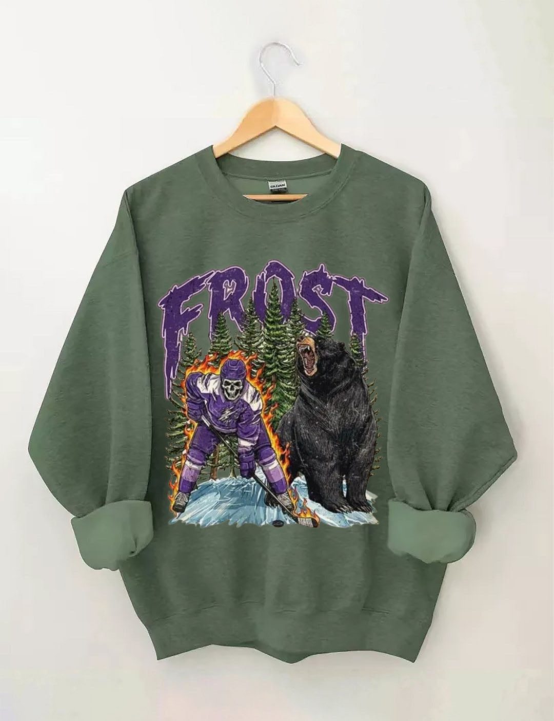 Minnesota Forst Women Hockey Skull Vintage Sweatshirt