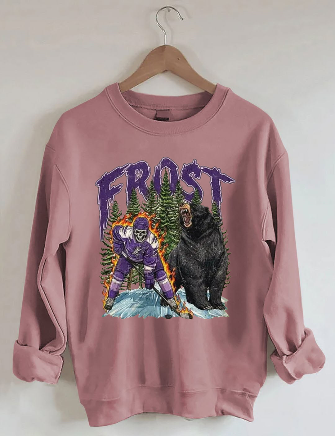 Minnesota Forst Women Hockey Skull Vintage Sweatshirt
