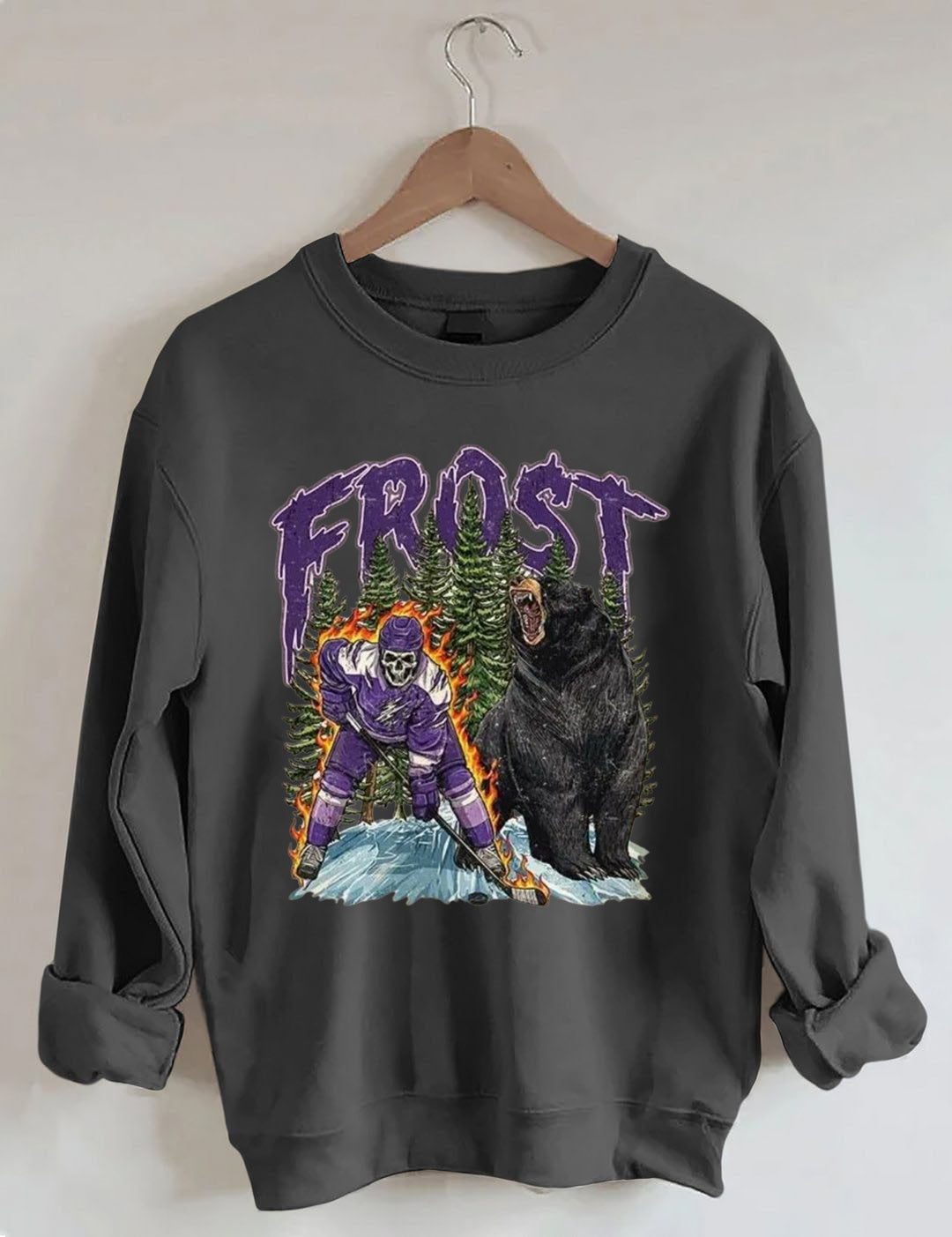 Minnesota Forst Women Hockey Skull Vintage Sweatshirt