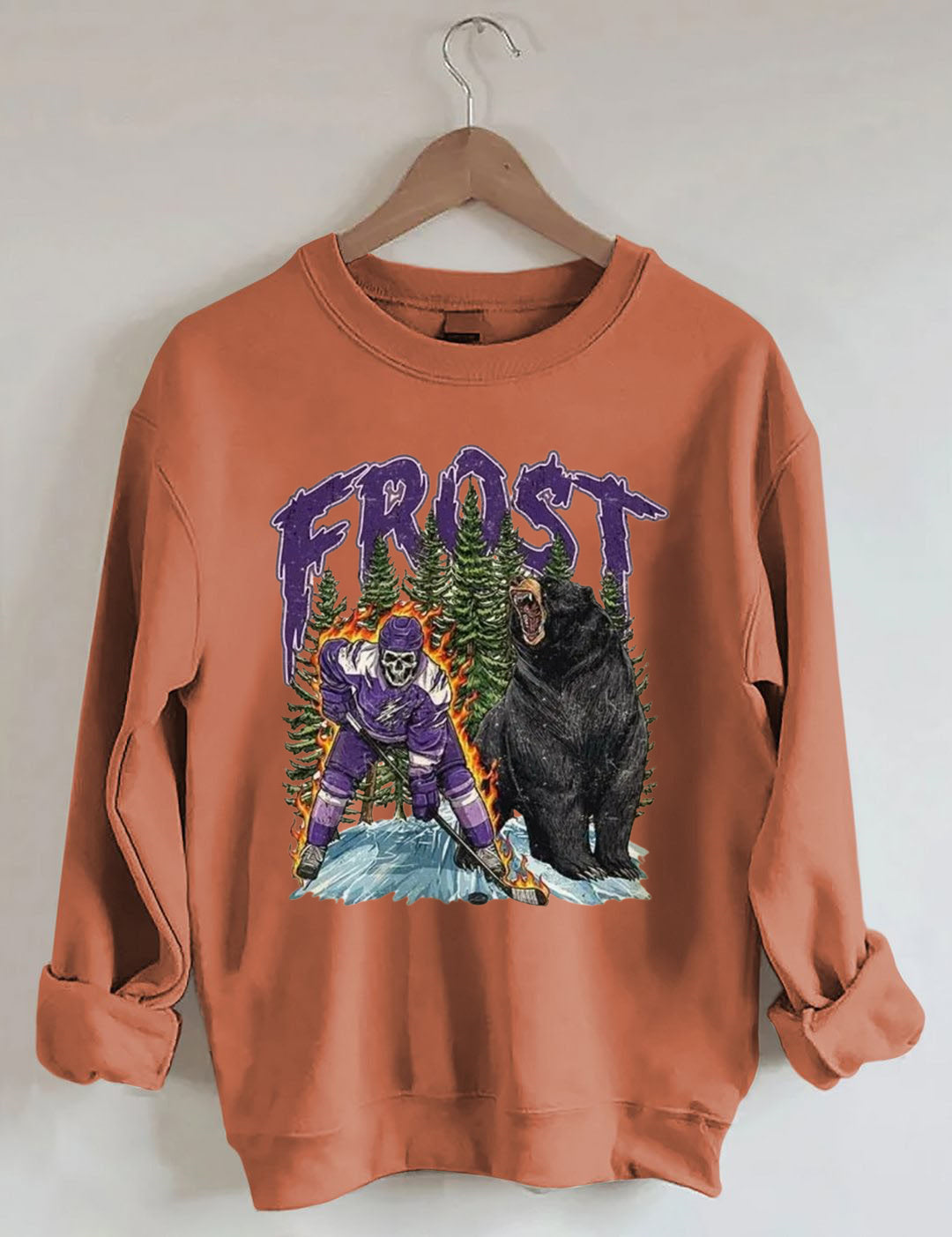 Minnesota Forst Women Hockey Skull Vintage Sweatshirt