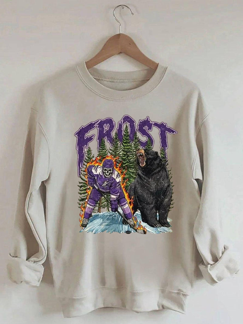 Minnesota Forst Women Hockey Skull Vintage Sweatshirt