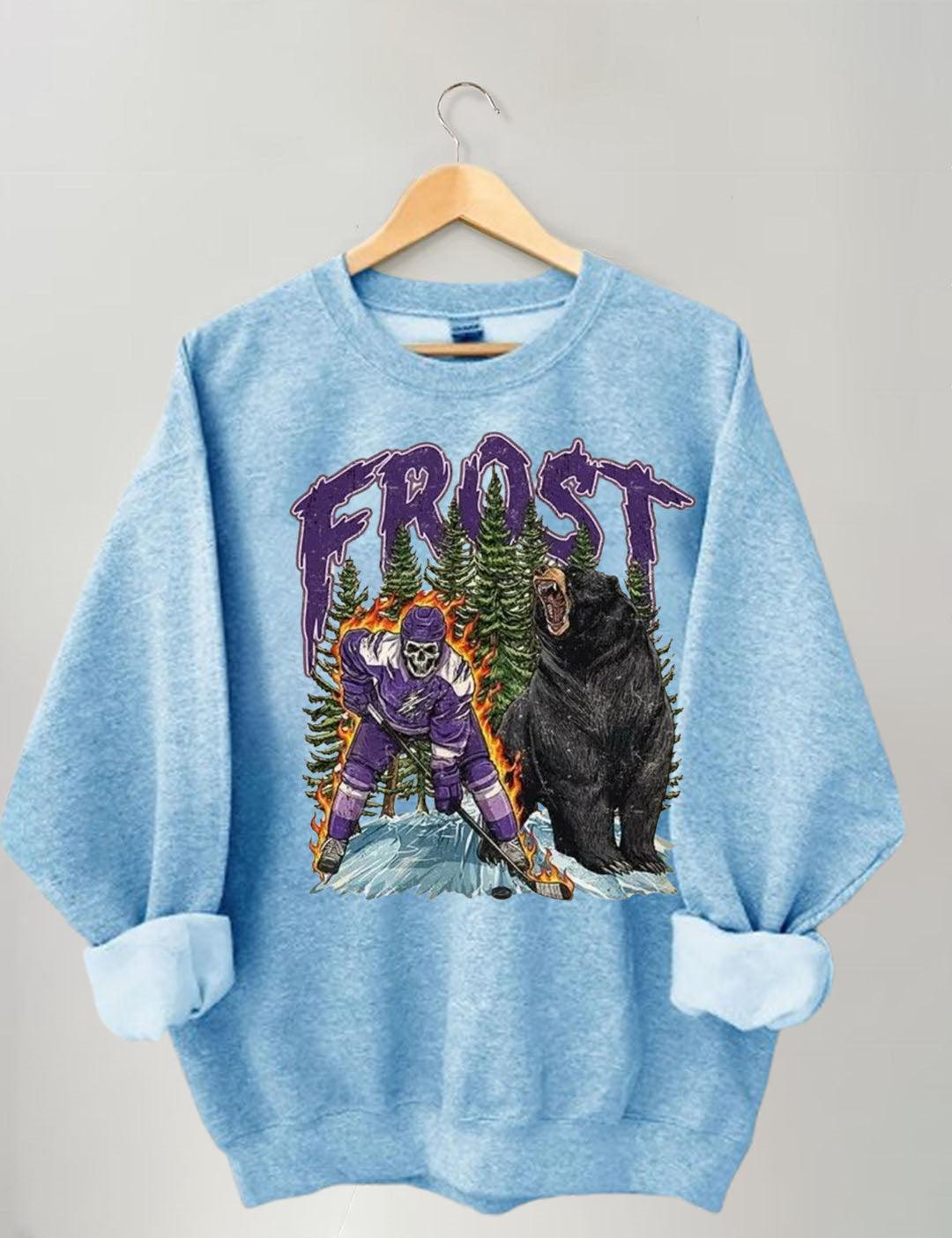Minnesota Forst Women Hockey Skull Vintage Sweatshirt