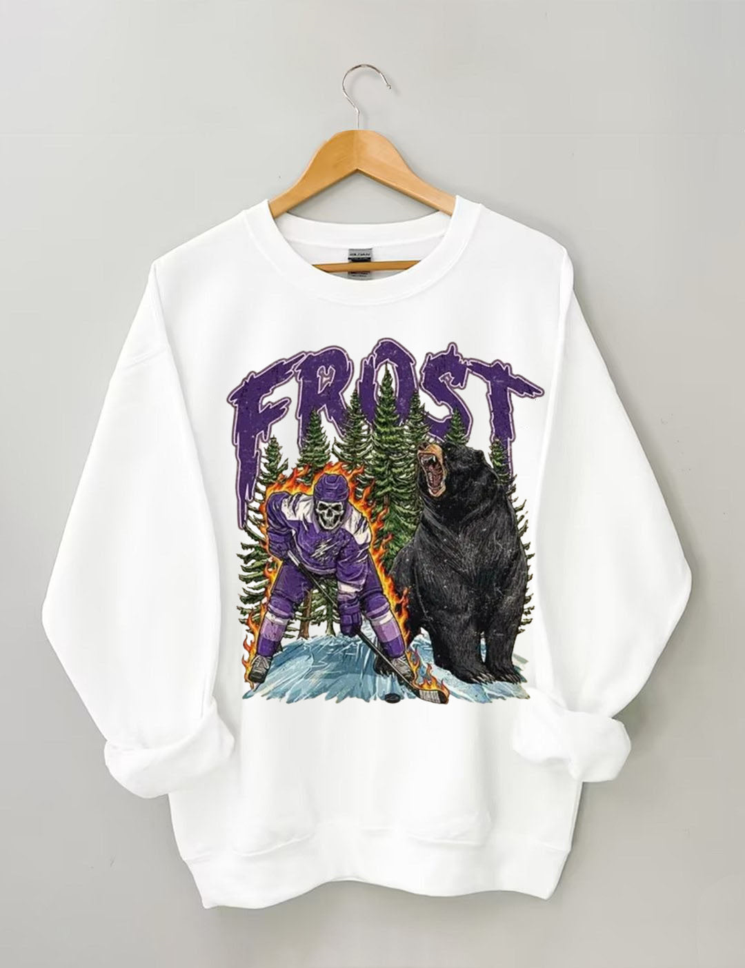 Minnesota Forst Women Hockey Skull Vintage Sweatshirt