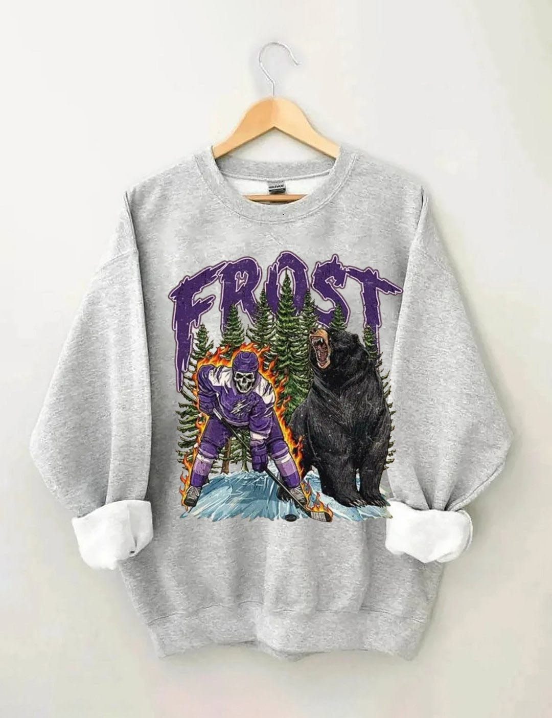 Minnesota Forst Women Hockey Skull Vintage Sweatshirt