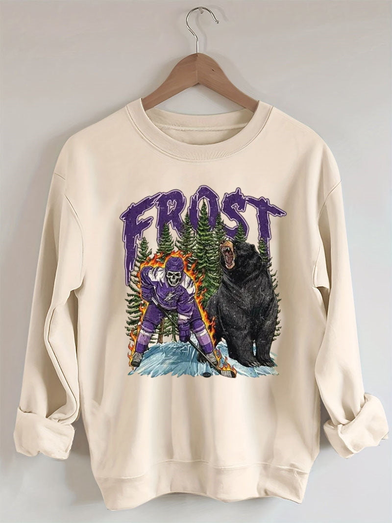 Minnesota Forst Women Hockey Skull Vintage Sweatshirt
