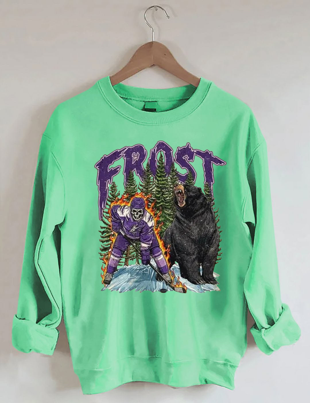 Minnesota Forst Women Hockey Skull Vintage Sweatshirt