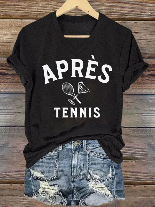 V Neck Apres Tennis T-Shirt