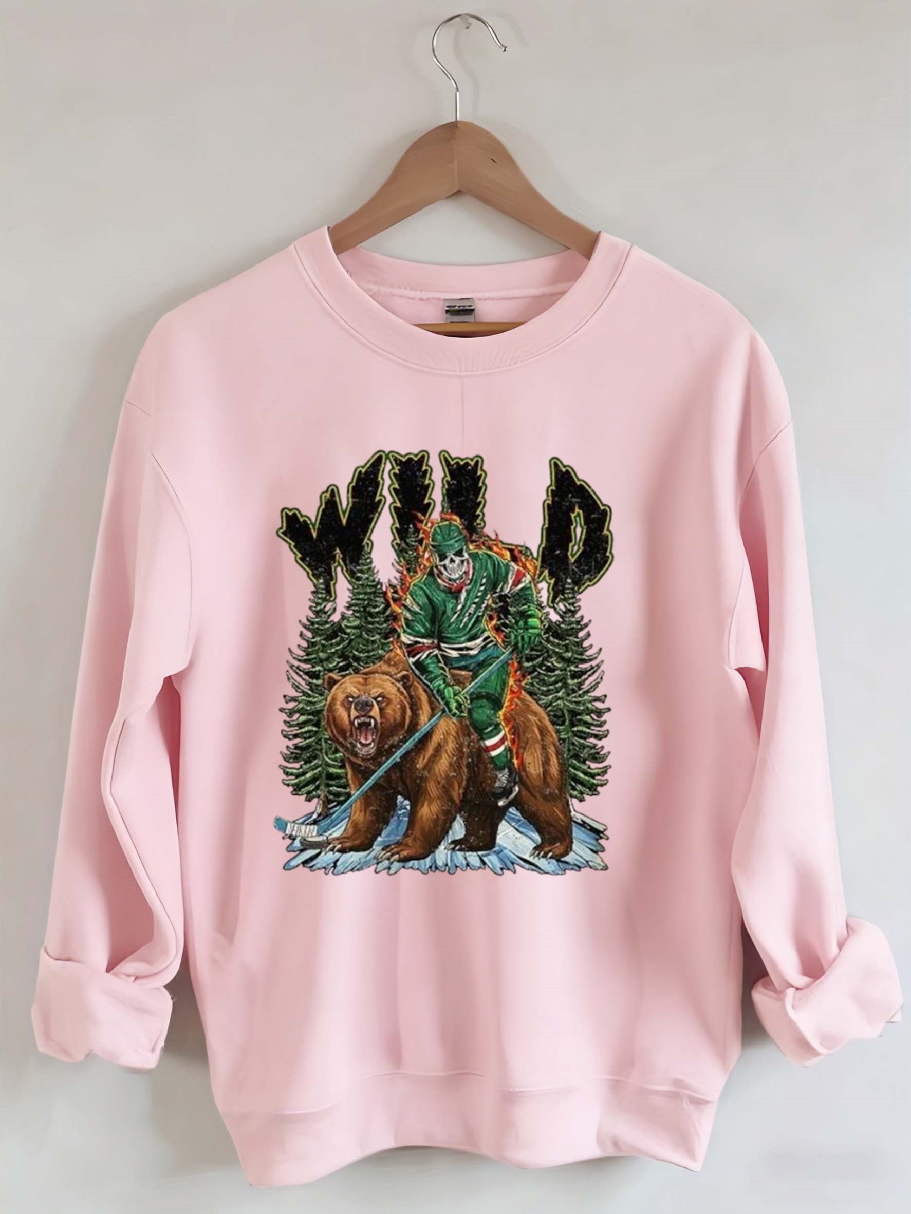 Minnesota Hockey Skull Vintage Sweatshirt