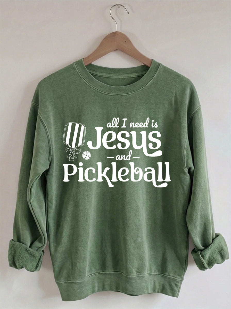 Comfort Colors All I Need Is Jesus And Pickleball Sweatshirt