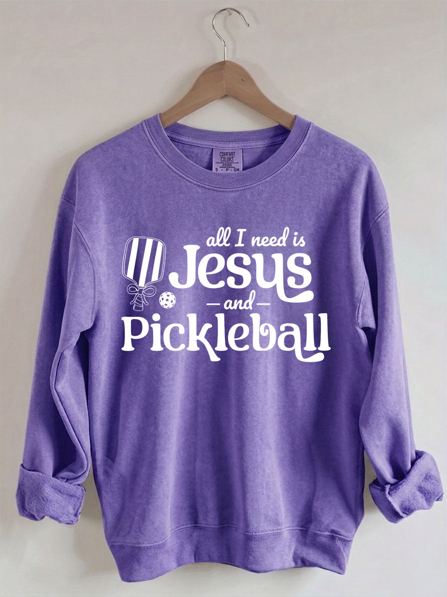 Comfort Colors All I Need Is Jesus And Pickleball Sweatshirt