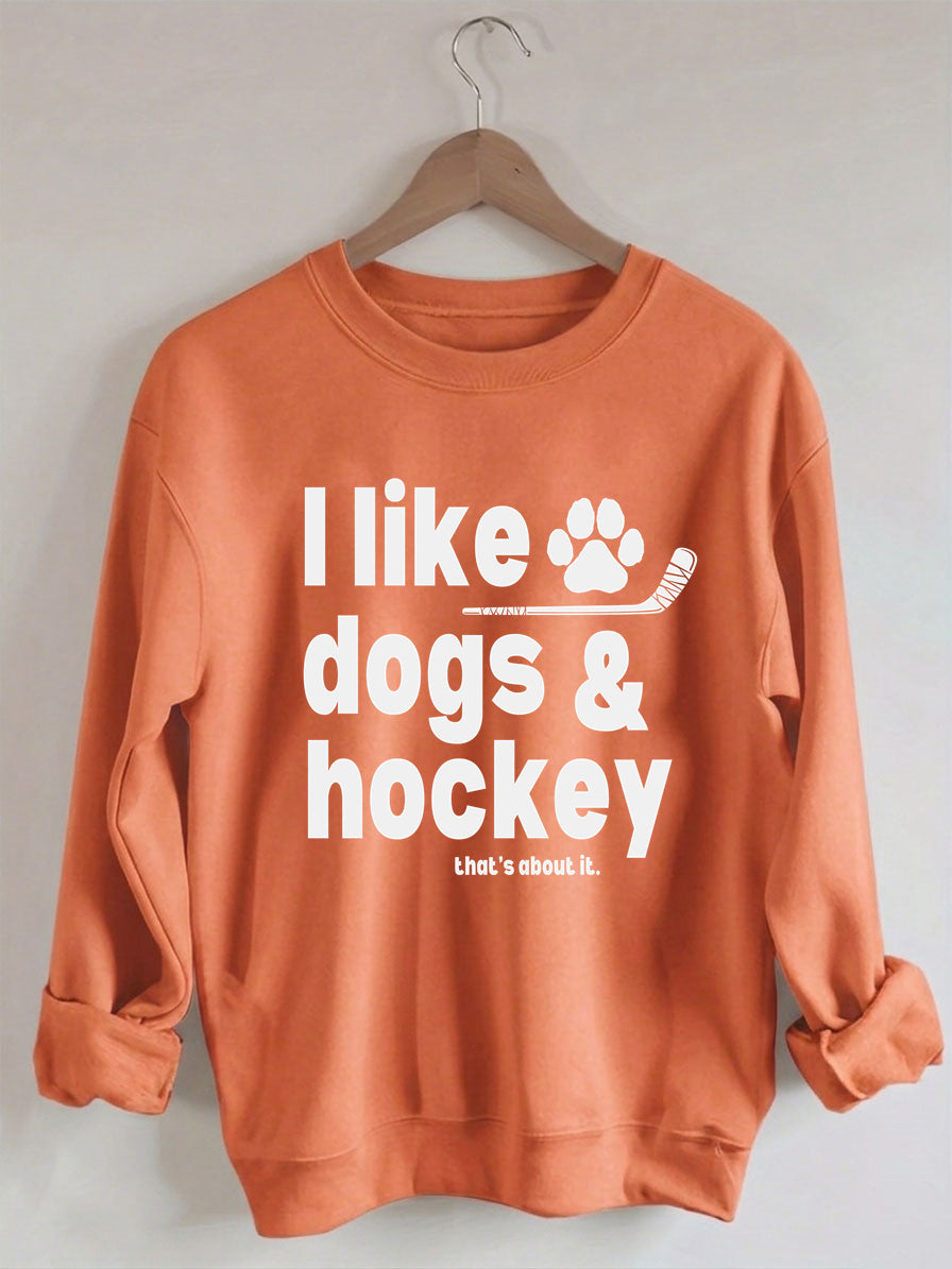 Comfort ColorsI Like Dogs And Hockey Sweatshirt