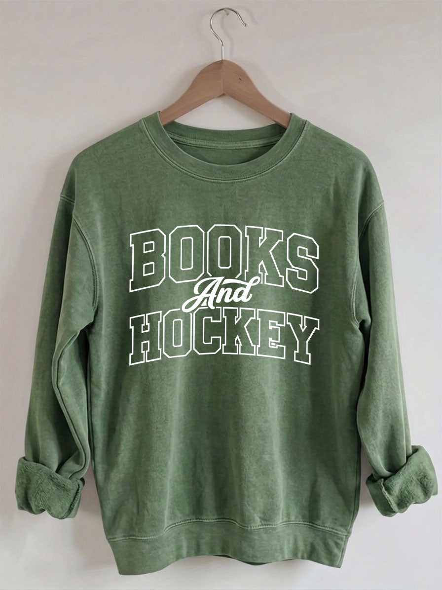 Comfort Colors Books And Hockey Sweatshirt