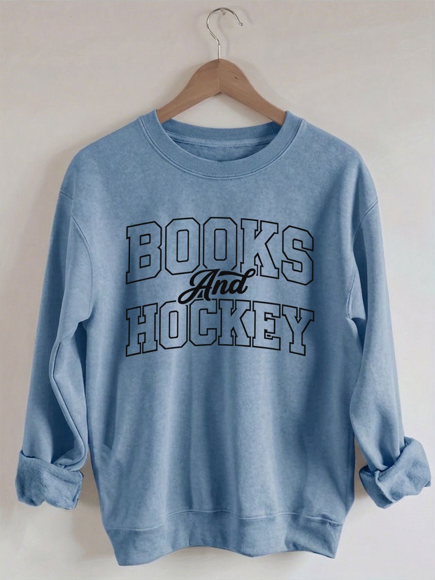Comfort Colors Books And Hockey Sweatshirt