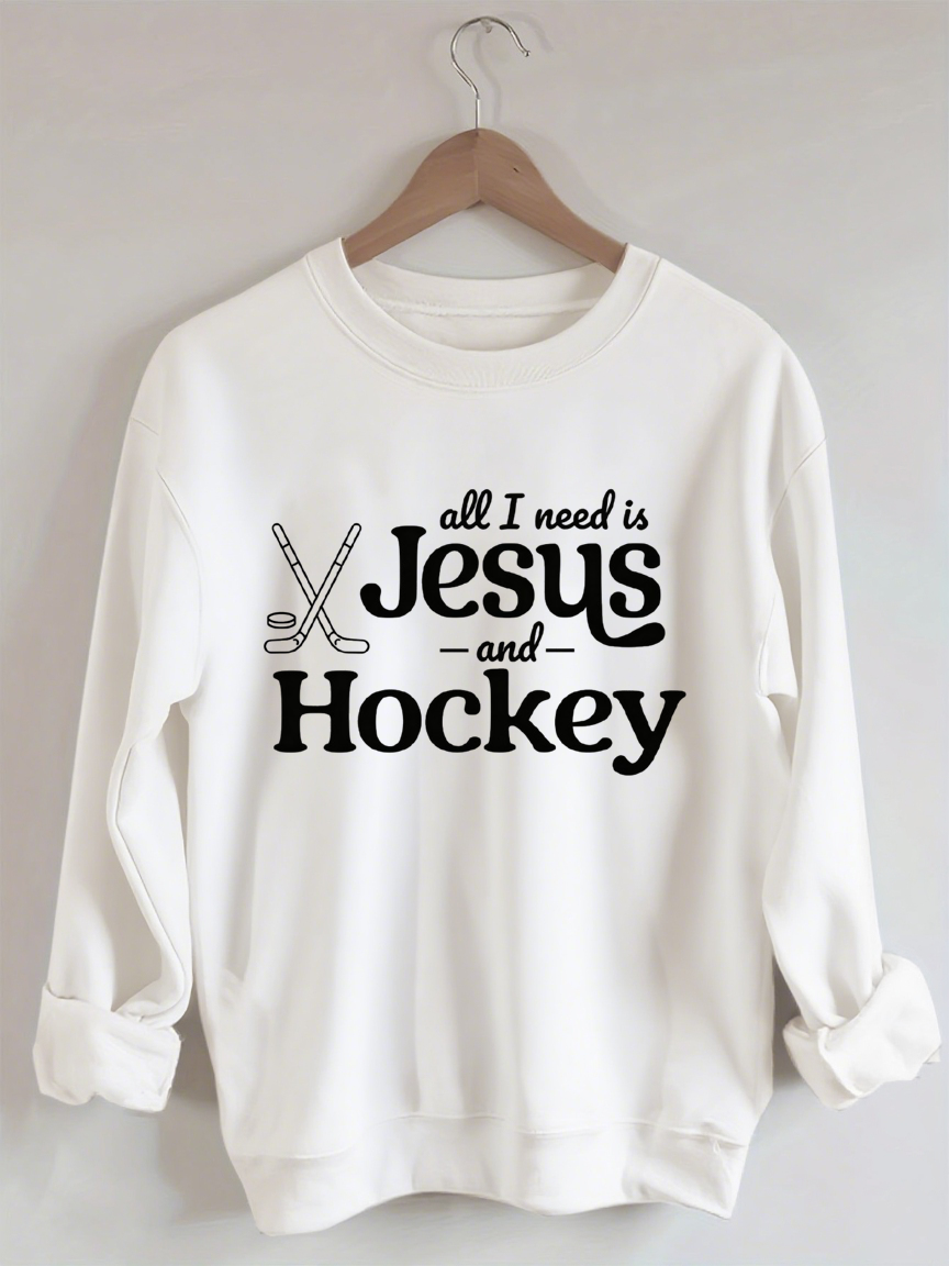 Comfort Colors Comfort Colors All I Need Is Jesus And Hockey Sweatshirt