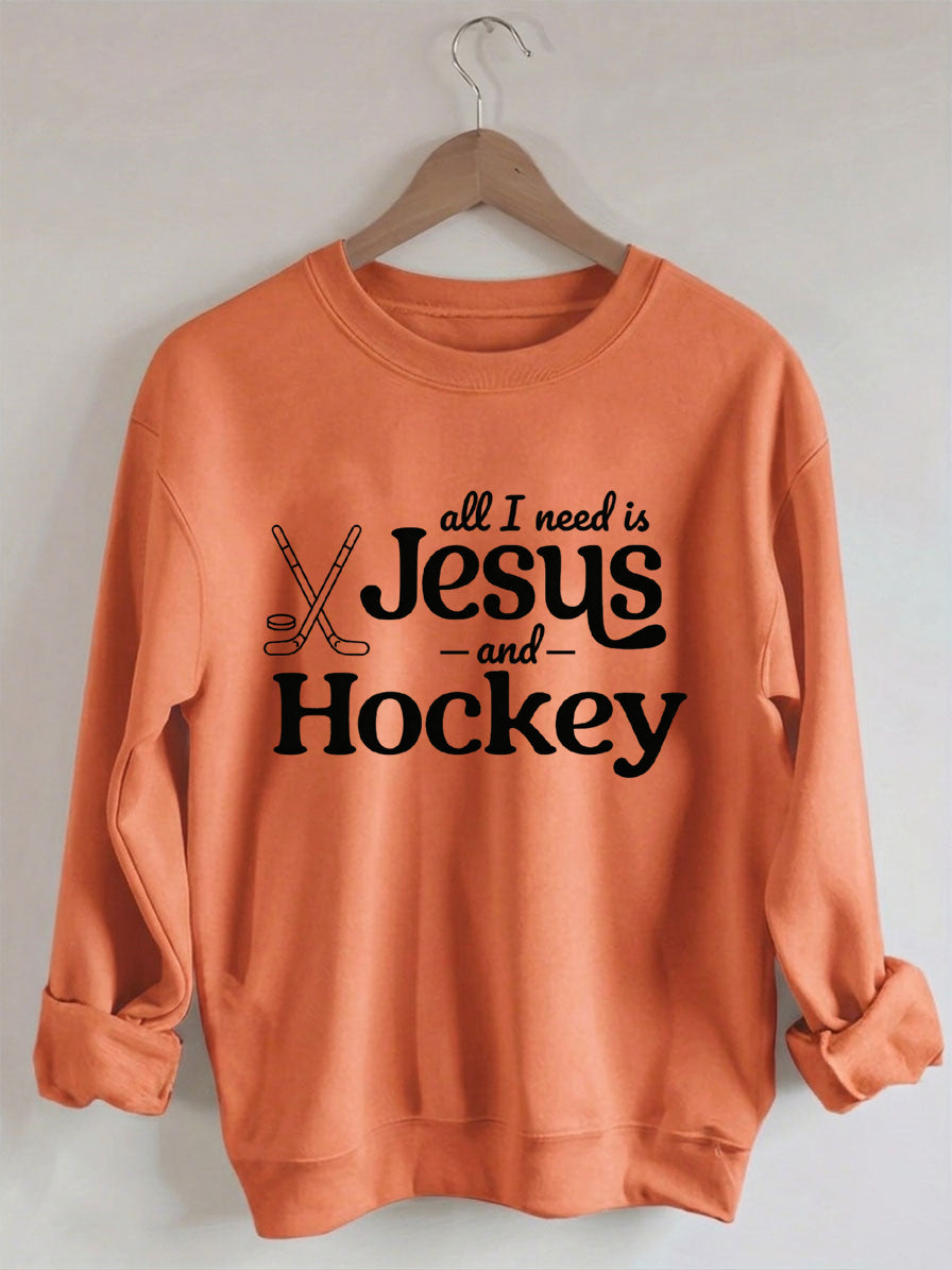 Comfort Colors Comfort Colors All I Need Is Jesus And Hockey Sweatshirt