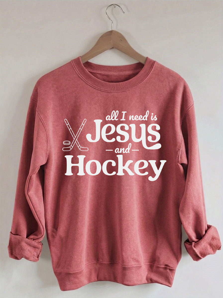 Comfort Colors Comfort Colors All I Need Is Jesus And Hockey Sweatshirt
