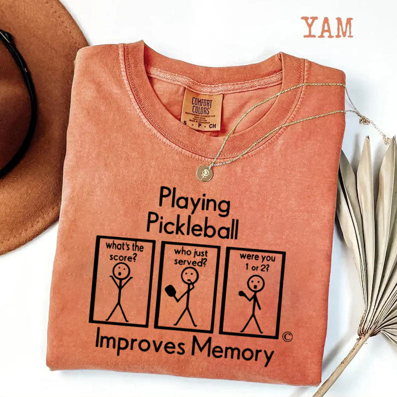 Comfort Colors Playing Pickleball Improves Memory T-Shirt
