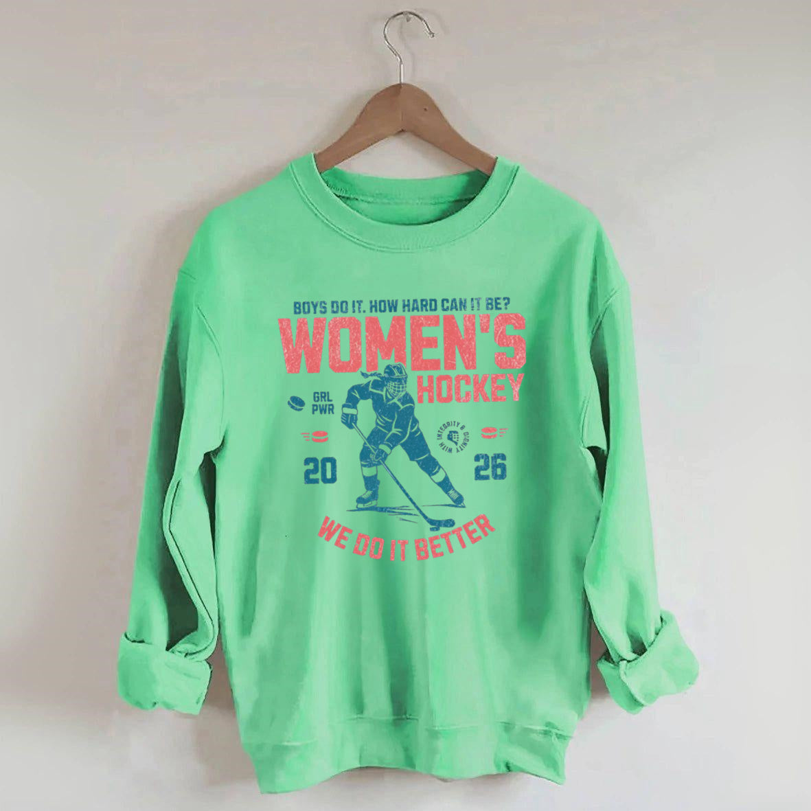Hockey Lover Merch Feminist Women's Hockey Fan Sweatshirt