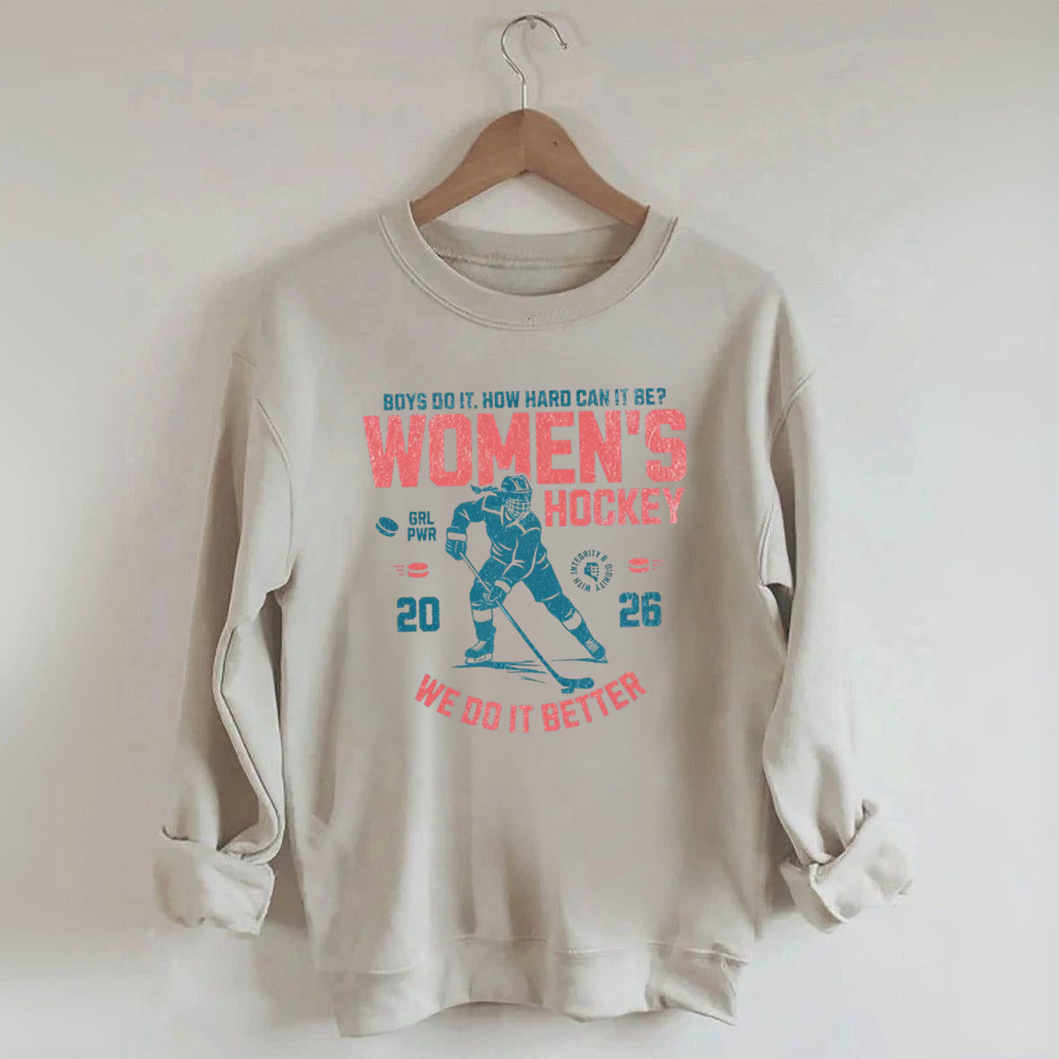 Hockey Lover Merch Feminist Women's Hockey Fan Sweatshirt