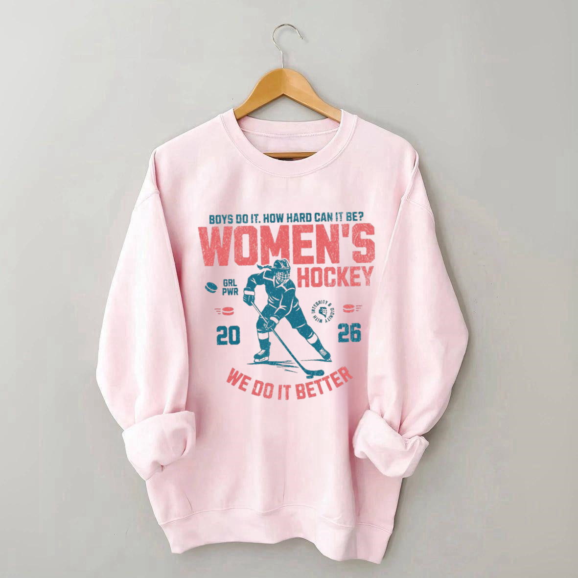 Hockey Lover Merch Feminist Women's Hockey Fan Sweatshirt