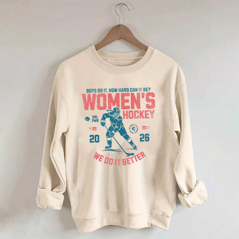 Hockey Lover Merch Feminist Women's Hockey Fan Sweatshirt