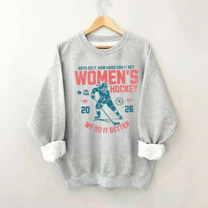 Hockey Lover Merch Feminist Women's Hockey Fan Sweatshirt