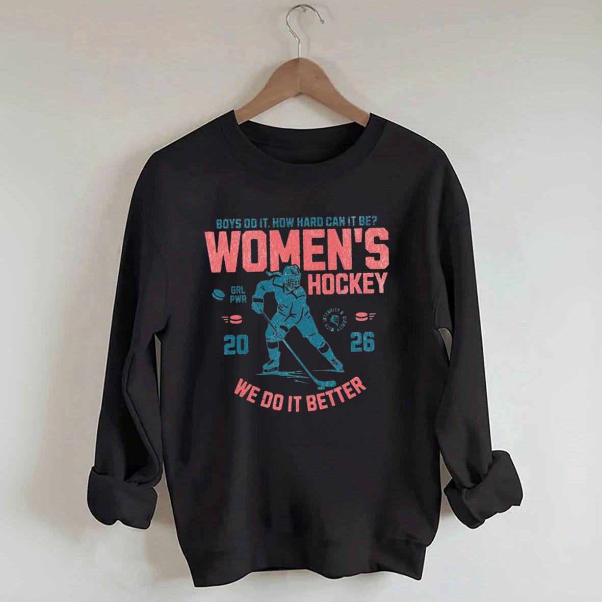 Hockey Lover Merch Feminist Women's Hockey Fan Sweatshirt