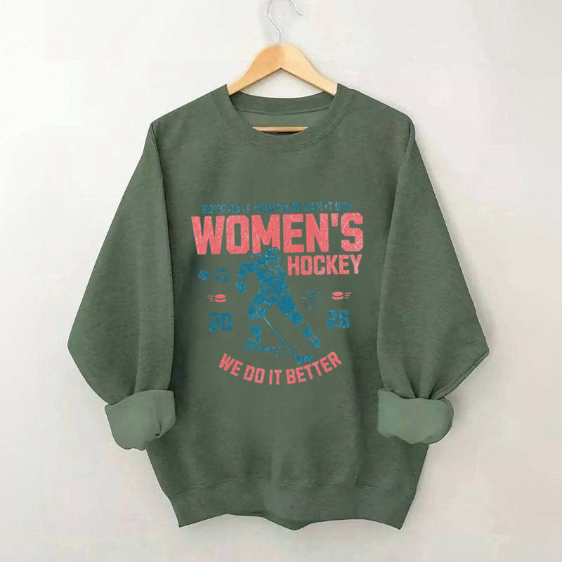Hockey Lover Merch Feminist Women's Hockey Fan Sweatshirt