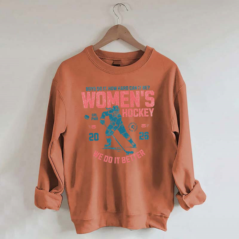 Hockey Lover Merch Feminist Women's Hockey Fan Sweatshirt