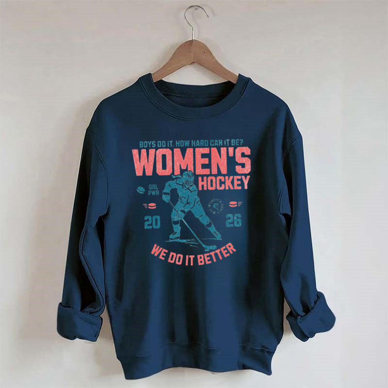 Hockey Lover Merch Feminist Women's Hockey Fan Sweatshirt