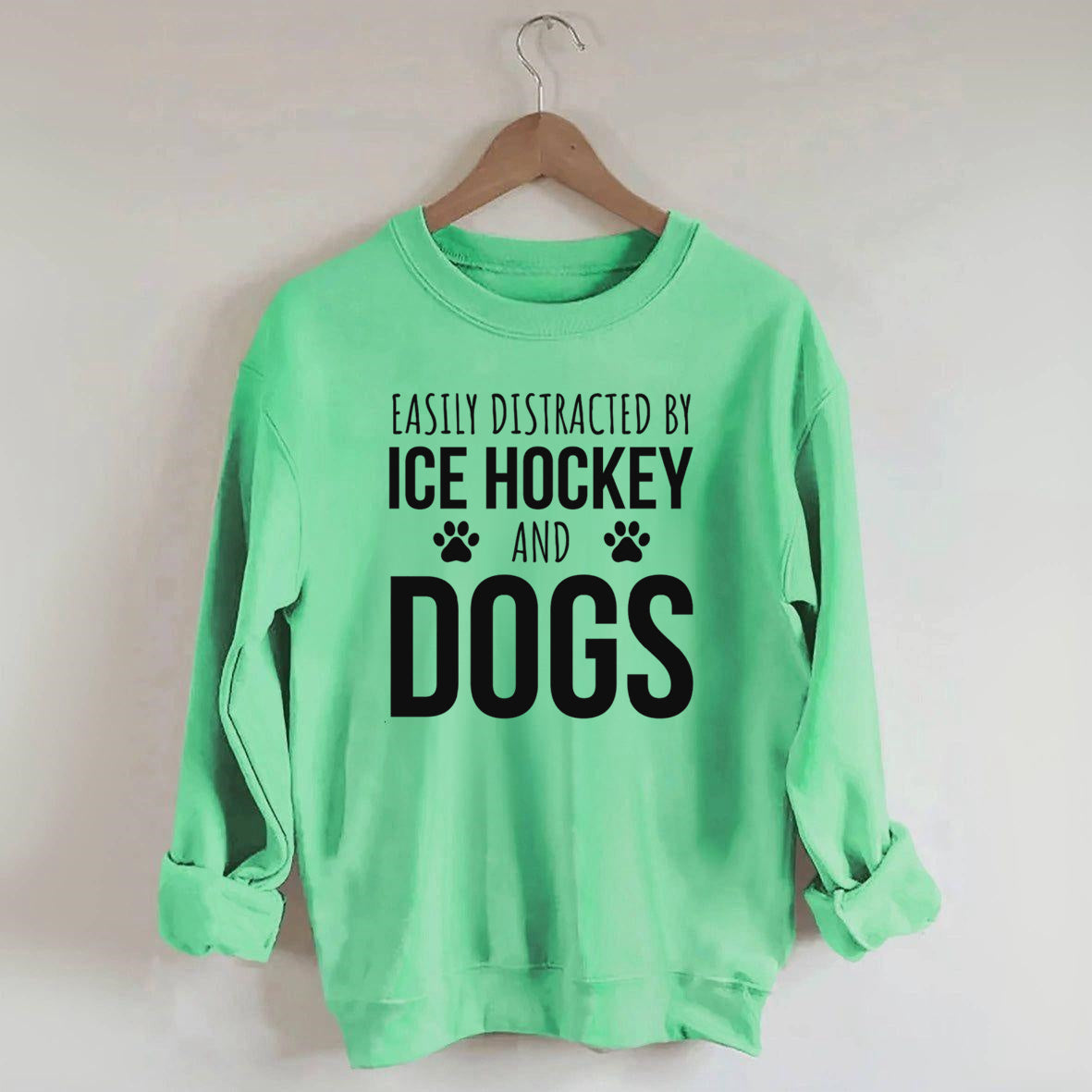 Easily Distracted By Ice Hockey And Dogs Sweatshirt
