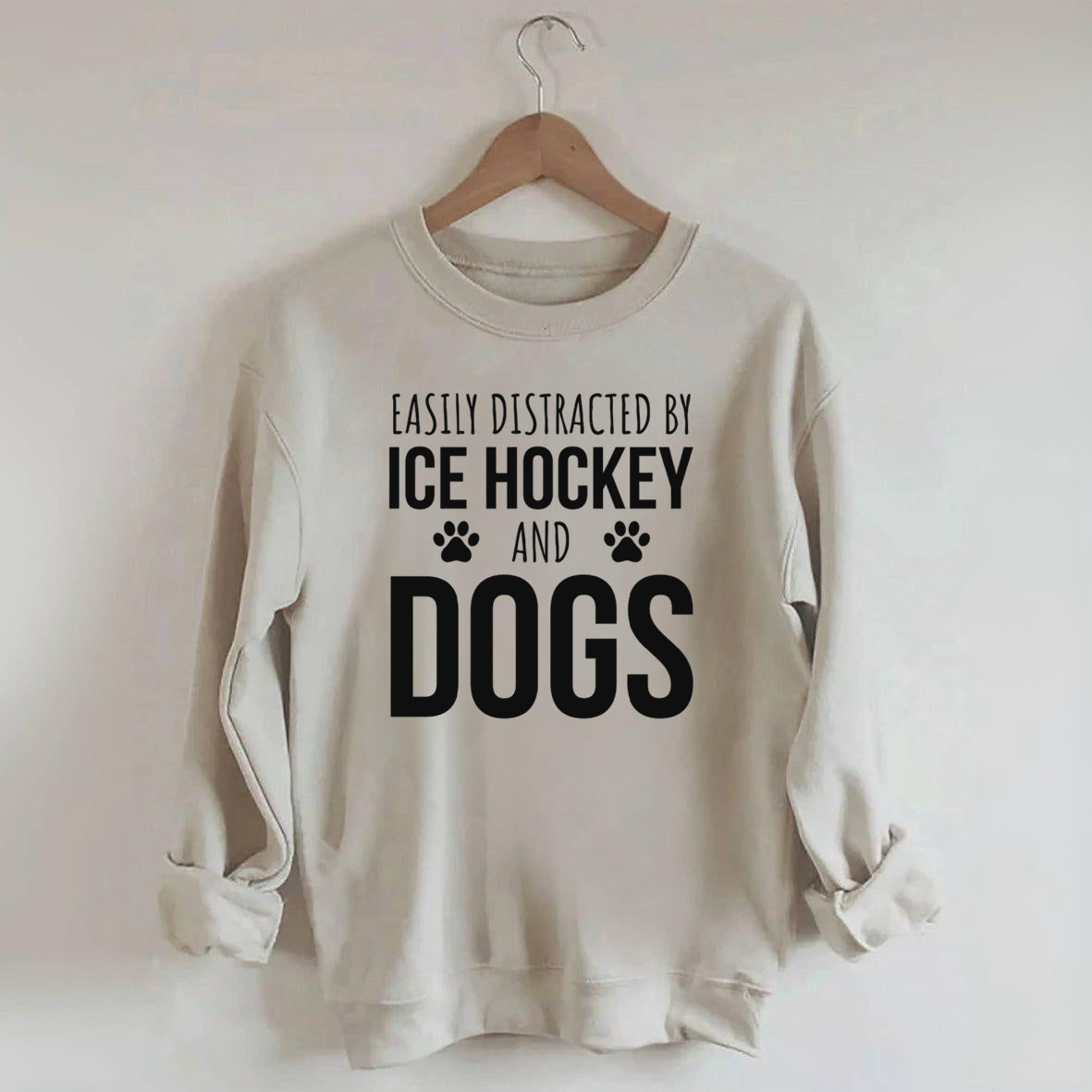 Easily Distracted By Ice Hockey And Dogs Sweatshirt