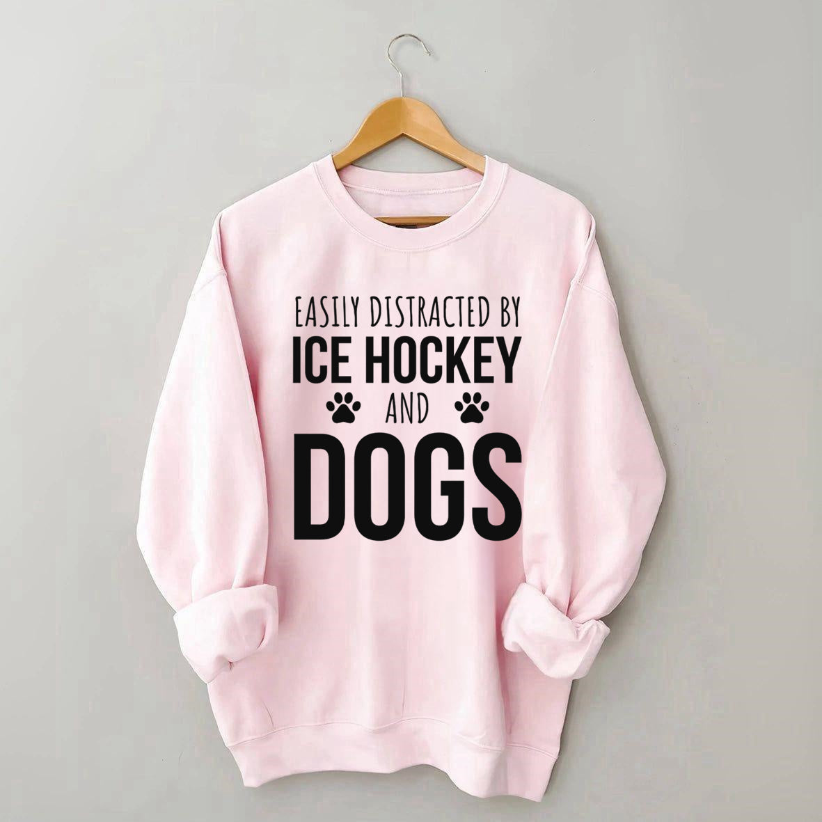 Easily Distracted By Ice Hockey And Dogs Sweatshirt
