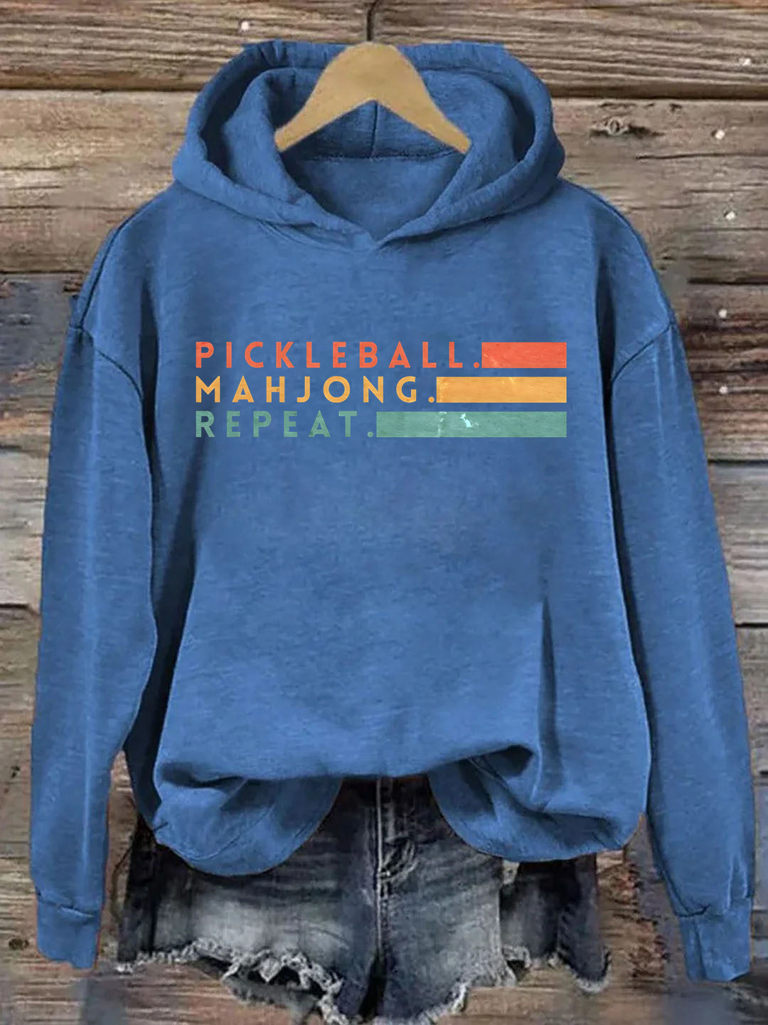 Pickleball Mahjong Repeat Retro Hoodie