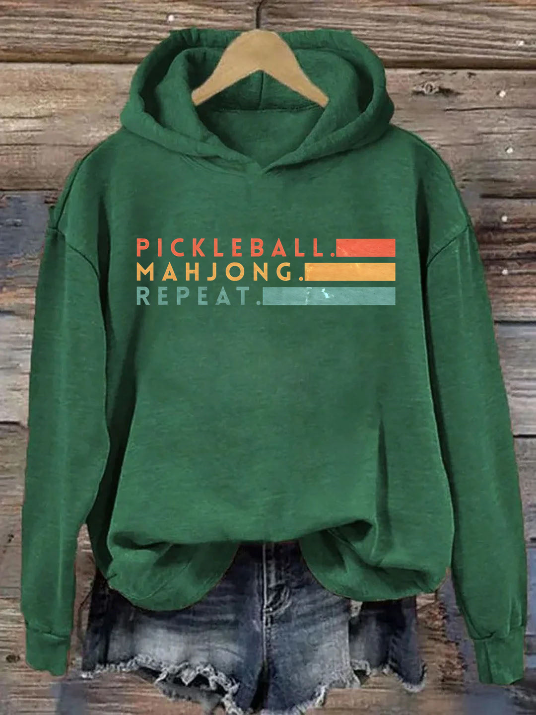 Pickleball Mahjong Repeat Retro Hoodie