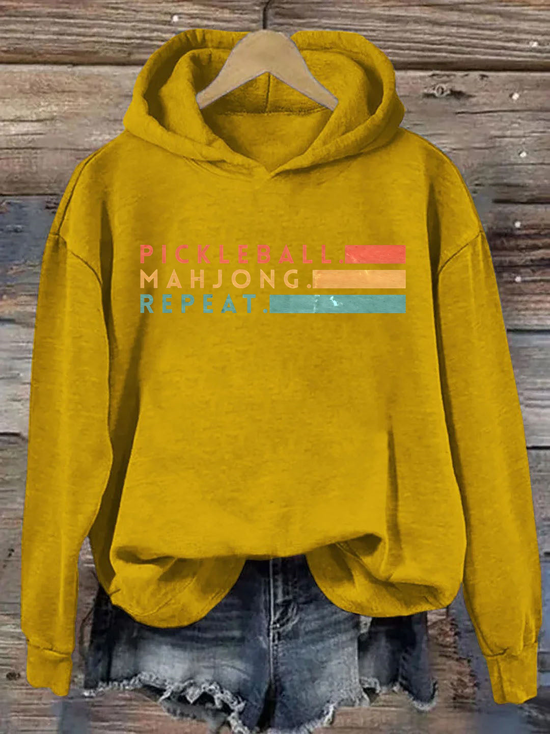 Pickleball Mahjong Repeat Retro Hoodie