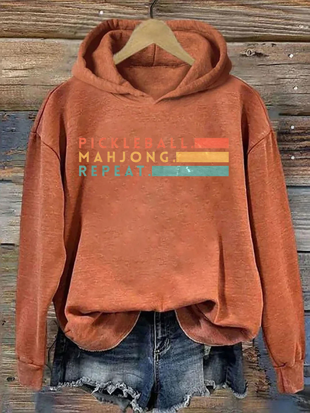 Pickleball Mahjong Repeat Retro Hoodie