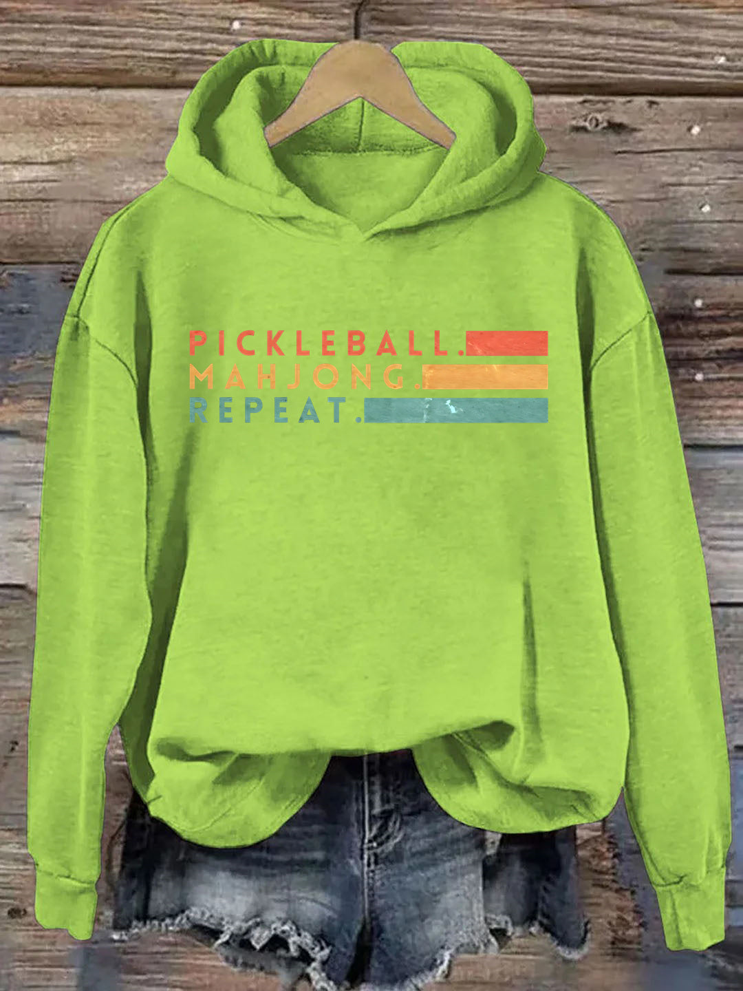 Pickleball Mahjong Repeat Retro Hoodie
