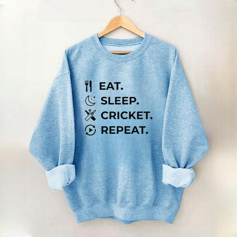 Eat Sleep Cricket Repeat Sweatshirt