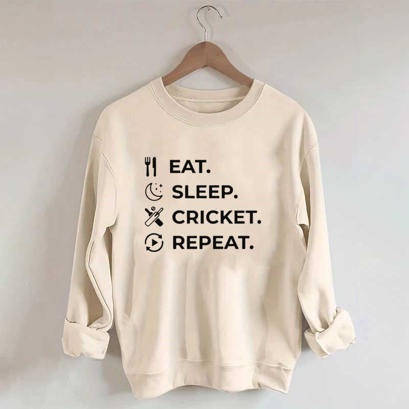 Eat Sleep Cricket Repeat Sweatshirt
