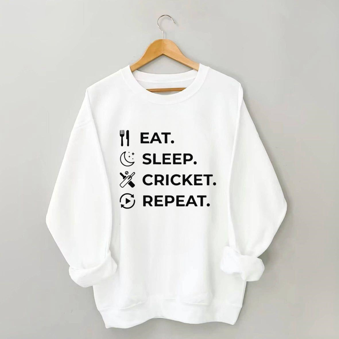 Eat Sleep Cricket Repeat Sweatshirt