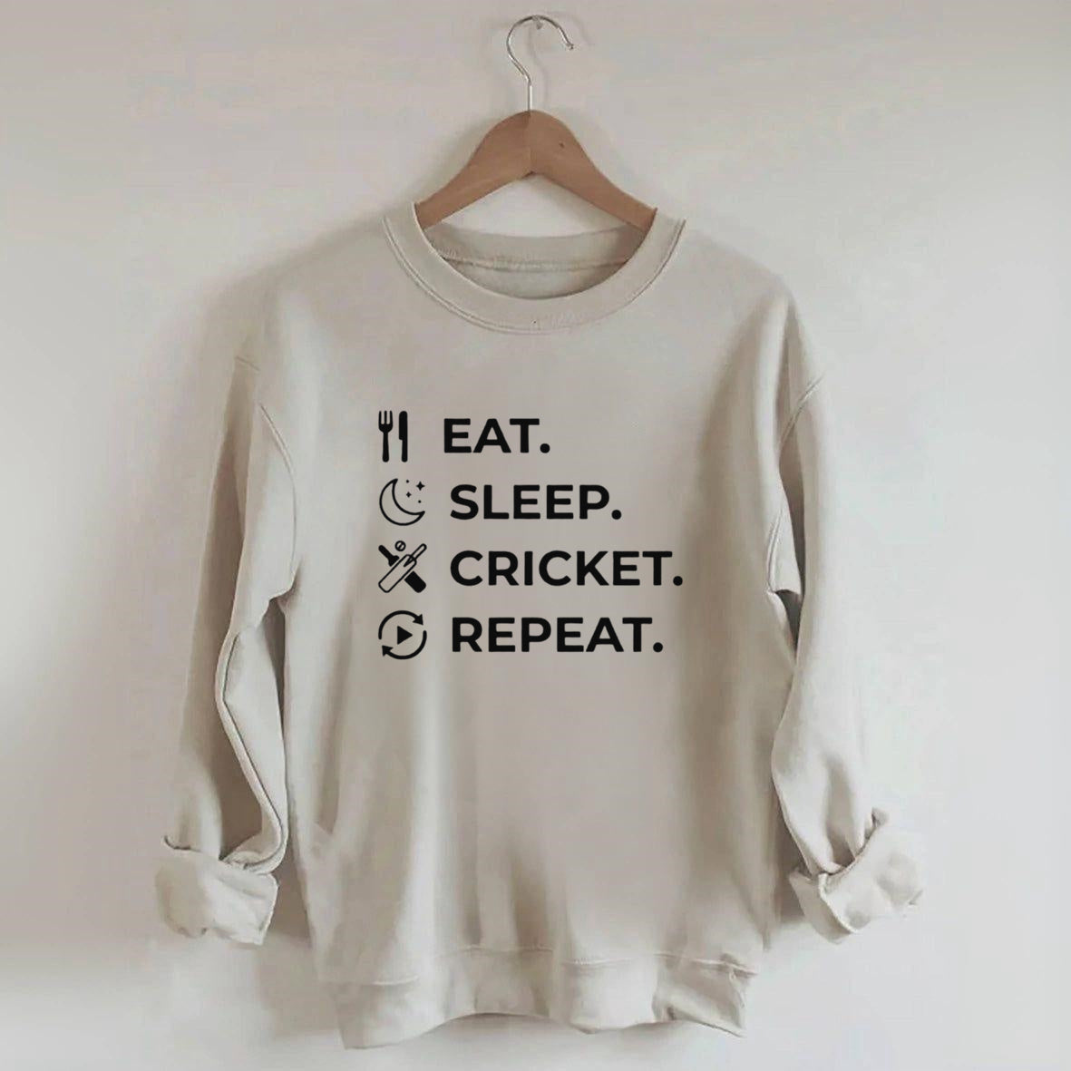 Eat Sleep Cricket Repeat Sweatshirt