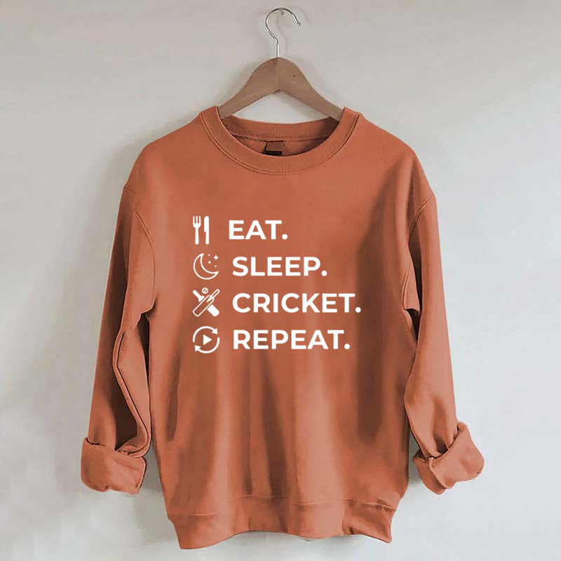 Eat Sleep Cricket Repeat Sweatshirt