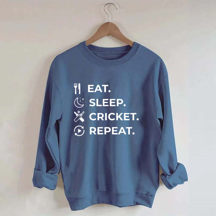 Eat Sleep Cricket Repeat Sweatshirt