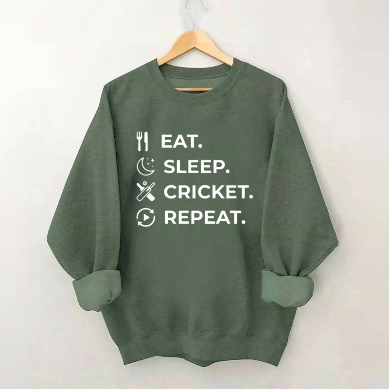 Eat Sleep Cricket Repeat Sweatshirt