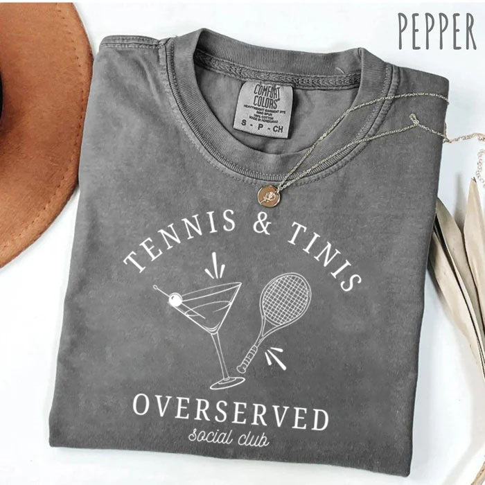 Tennis and Tini Club,Overserved TennisSocial Club,Martini Lover T-Shirt
