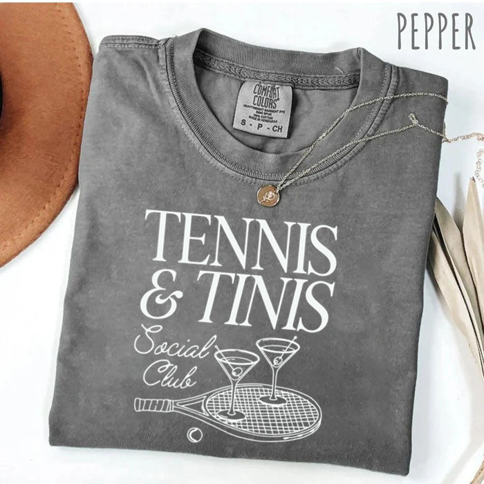 Comfort Colors Tennis and Tinis Social Club T-Shirt